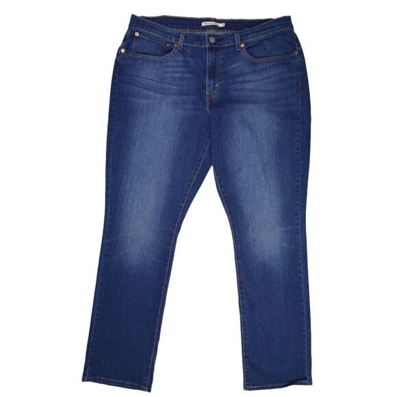 Levi's- Women’s Medium Dark Wash 414 Relaxed Straight Jeans, Plus Size 33 - Picture 1 of 10